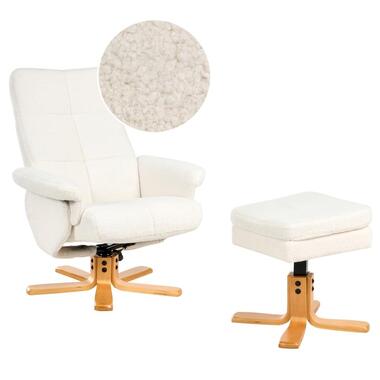 EPSE - Relaxfauteuil met voetenbank - Gebroken wit - Bouclé