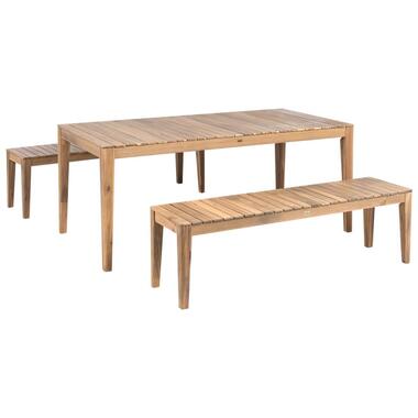 CHIOGGIA - Tuinset met banken - Lichtbruin - Acaciahout
