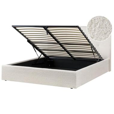 LORIENT - Bed met opbergruimte - Off-white - 160 x 200 cm - Bouclé