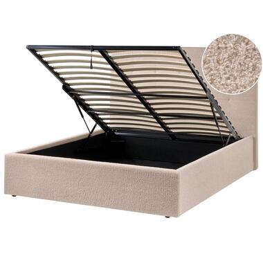 LORIENT - Bed met opbergruimte - Beige - 140 x 200 cm - Bouclé