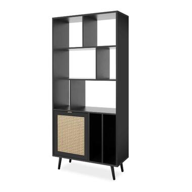 Boekenkast Daka 80cm 1 deur zwart beige