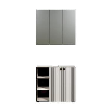 Hioshop PureBliss badkamer waskast en spiegelkast kashmir