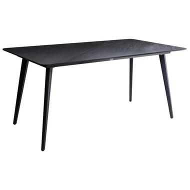 RODALLO - Tuintafel - Zwart marmer - 160 x 90 cm - Gesinterde steen