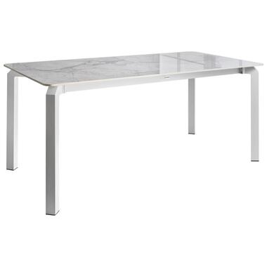 FELETTO - Tuintafel - Wit/Wit marmer - 180 x 90 cm - Gesinterde steen
