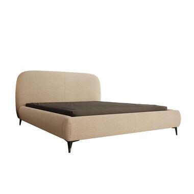 Meubella - Muralla - Tweepersoonsbed - Beige teddystof - 160x200 cm