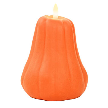 Anna's Collection LED pompoen kaars oranje D13 x H11 cm