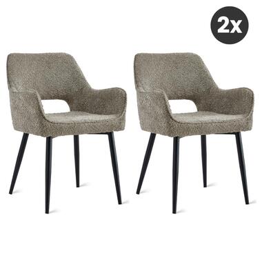 2x Eetkamerstoel Ray - Taupe Zand (Set van 2)