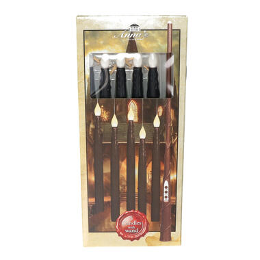 Anna's collection Zwevende LED kaarsen - 5x - zwart - 28 cm