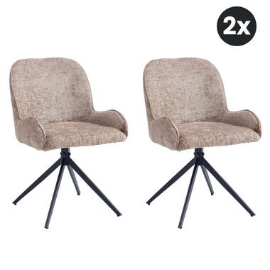 2x Eetkamerstoel Lily - Taupe (Set van 2)