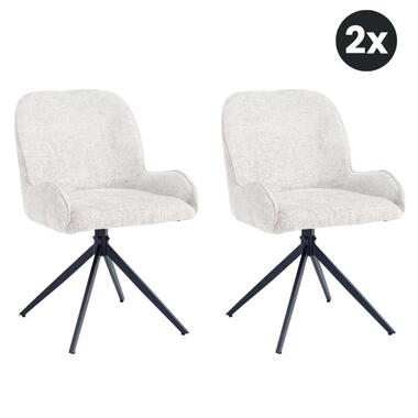 2x Eetkamerstoel Lily - Ivoor (Set van 2)