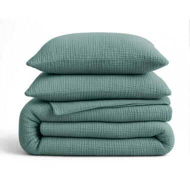 Dekbed zonder Overtrek - Luxe Mousseline - Superzacht Katoen - Groen 200x200
