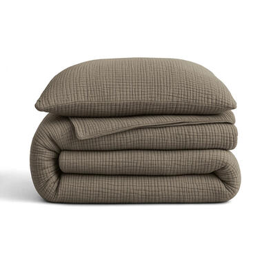Dekbed zonder Overtrek - Luxe Mousseline - Superzacht Katoen - Taupe 140x200