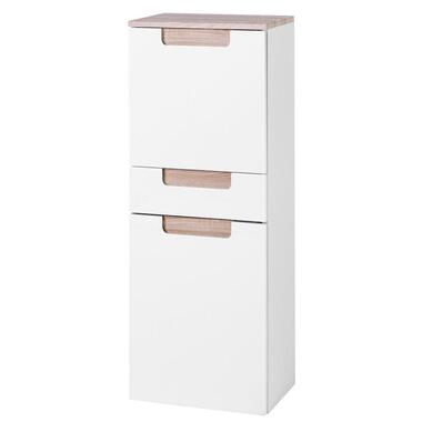 Hoge, brede kast Siena 40cm - wit/bruin