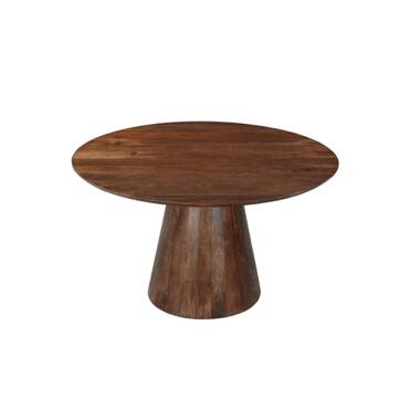 Mangohoutonline - Eettafel Nova 150cm Donkerbruin Rond - Donkerbruin - Mahom