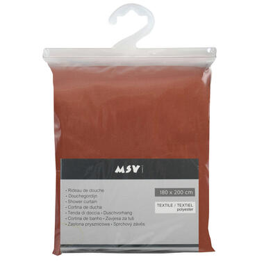 MSV Douchegordijn met ringen - terra bruin - polyester -180x200cm