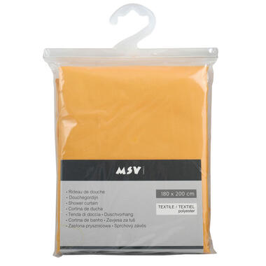 MSV Douchegordijn met ringen - geel - polyester - 180 x 200 cm