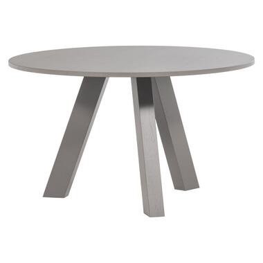 WOOOD Rhonda Eettafel Ø129 CM - Eiken - Warmgrijs- 75x129x129