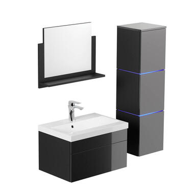 HOME DELUXE Badkamermeubels WANGEROOGE Zwart L