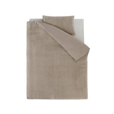 Dekbedovertrek Teddy Chevron 140x220 - Zacht & Warm - Incl. Kussensloop