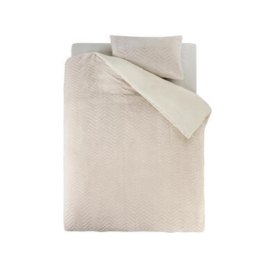 Dekbedovertrek Teddy Chevron 140x220 - Zacht & Warm - Incl. Kussensloop