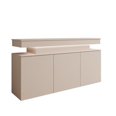 Meubella - Galan - Dressoir met LED - Beige - 160x39x83 cm