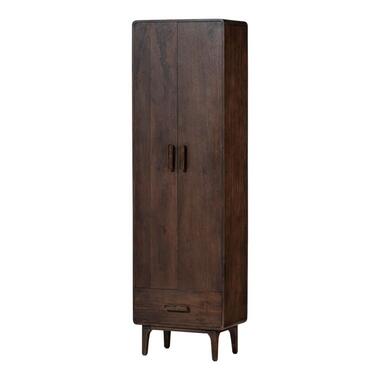 WOOOD Liya Hoge Kast - Mangohout - Donkerbruin - 200x60x35