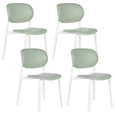 MUSANO - Eetkamerstoel set van 4 - Groen - Polypropyleen