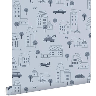 ESTAhome behang voertuigen blauw - 50 x 900 cm