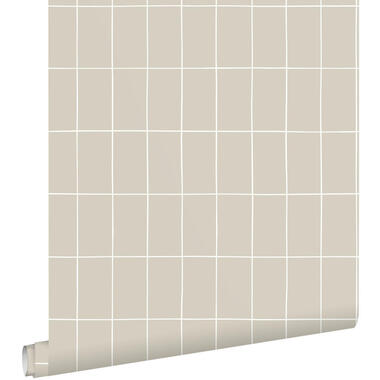 ESTAhome behang kleine tegeltjes beige - 50 x 900 cm