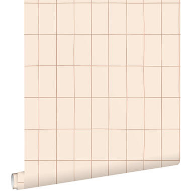 ESTAhome behang kleine tegeltjes beige en terracotta - 50 x 900 cm