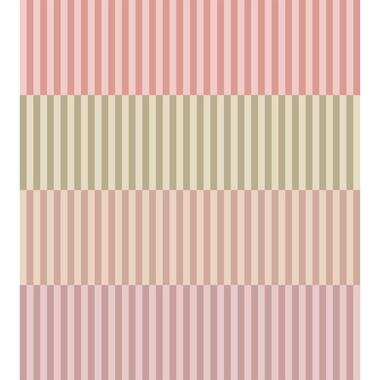 ESTAhome fotobehang strepen roze, groen en paars - 2.5 x 2.79 m