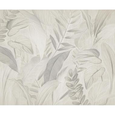 Komar fotobehang getekende bladeren grijs - 250 x 300 cm