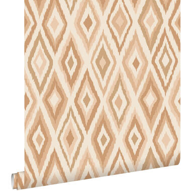 ESTAhome behang ruiten lichtbruin - 50 x 900 cm