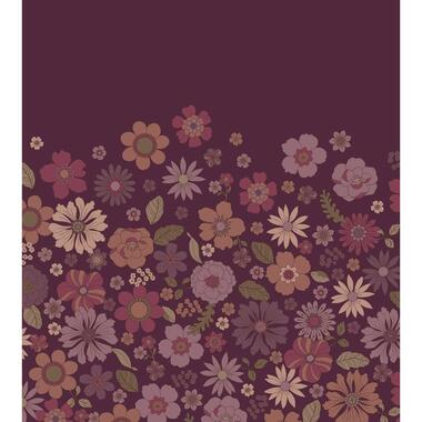 ESTAhome fotobehang retro bloemen mauve paars - 2.5 x 2.79 m