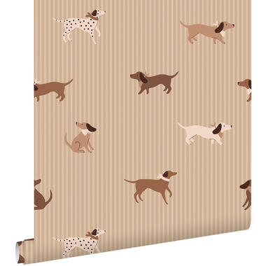 ESTAhome behang honden bruin - 50 x 900 cm