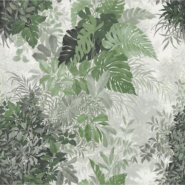 Komar fotobehang bladeren groen en wit - 250 x 250 cm