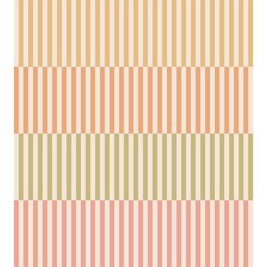 ESTAhome fotobehang strepen roze en groen - 2.5 x 2.79 m