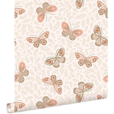 ESTAhome behang vlinders beige - 50 x 900 cm