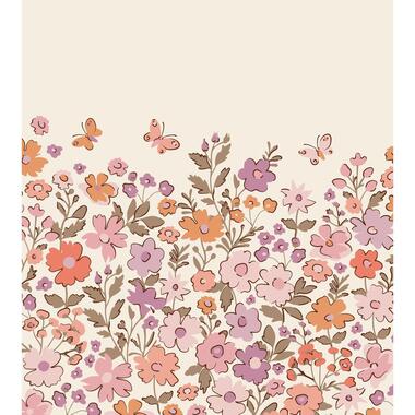 ESTAhome fotobehang bloemetjes paars en oranje - 2.5 x 2.79 m