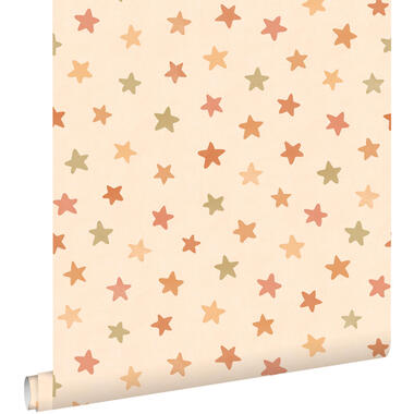 ESTAhome behang sterretjes beige, oranje en geel - 50 x 900 cm