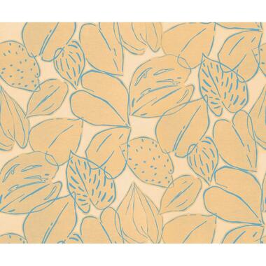 Komar fotobehang getekende bladeren geel - 250 x 300 cm