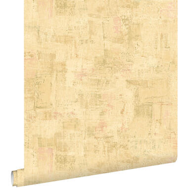 ESTAhome behang schilderachtige structuur warm beige - 50 x 900 cm