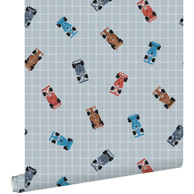 ESTAhome behang race auto's blauw - 50 x 900 cm