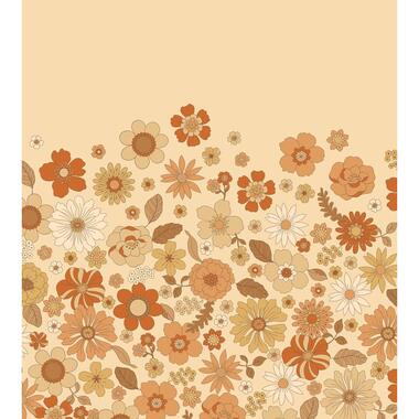 ESTAhome fotobehang retro bloemen oranje - 2.5 x 2.79 m