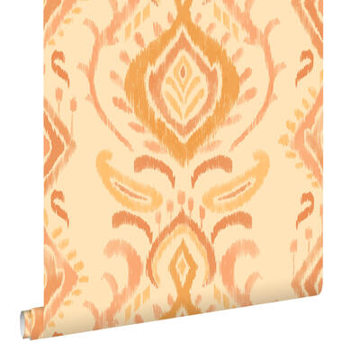 ESTAhome behang ornamenten geel en oranje - 50 x 900 cm