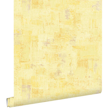ESTAhome behang schilderachtige structuur geel - 50 x 900 cm