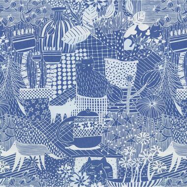 Komar fotobehang katjes blauw - 250 x 250 cm