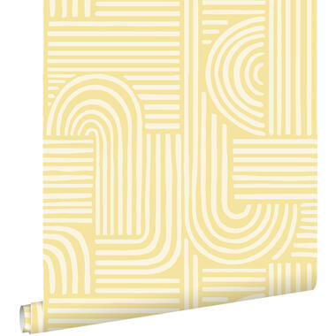 ESTAhome behang grafisch 3D motief geel - 50 x 900 cm