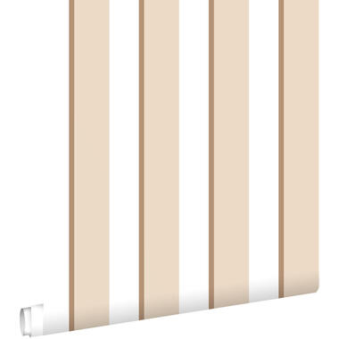 ESTAhome behang strepen beige en wit - 50 x 900 cm