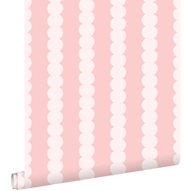 ESTAhome behang grafische print pastel roze - 50 x 900 cm